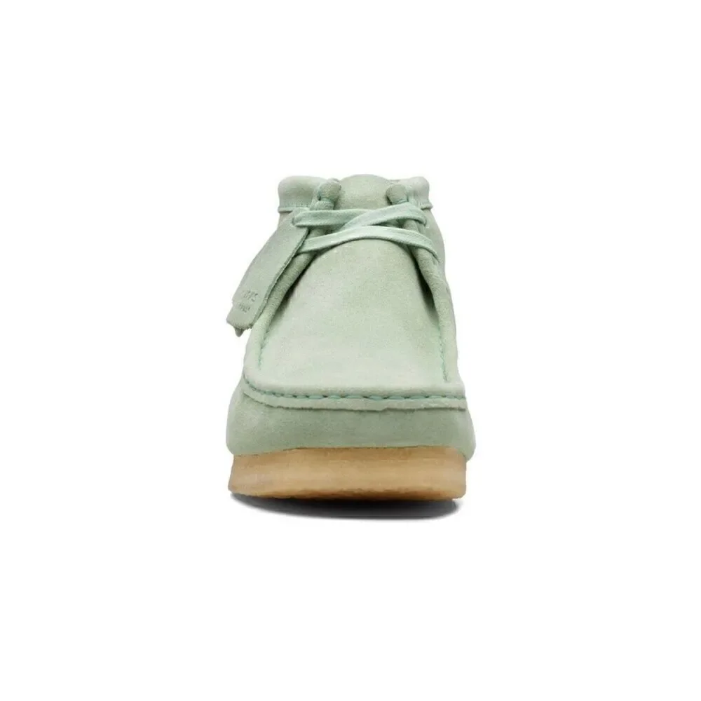 Clark Originals Men’s Wallabee Mint Green Suede Leather  Lace Up Square Toe Ankl